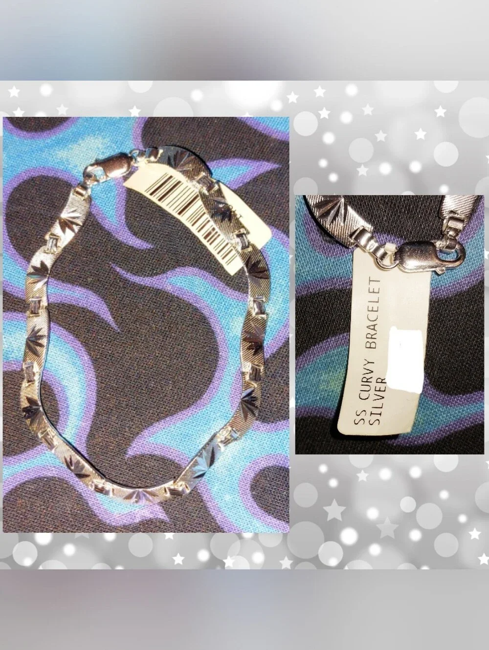 Unbranded Unisex Sterling Silver Curvy w/Etched Design 8